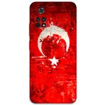 Gramaphone Poco M4 Pro 4G ile Uyumlu Türk Bayrağı Desenli Telefon Kılıfı + Ekran Koruyucu - 5847