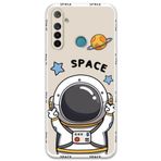 Gramaphone Realme 5i ile Uyumlu Astronot Desenli Telefon Kılıfı + Ekran Koruyucu - 5865