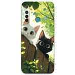 Gramaphone Realme 5i ile Uyumlu Kedi Desenli Telefon Kılıfı + Ekran Koruyucu - 5785