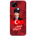 Gramaphone Realme C21 Uyumlu Atatürk Desenli Telefon Kılıfı + Ekran Koruyucu - 5851