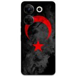 Gramaphone Tecno Camon 20 Uyumlu Türk Bayrağı Desenli Telefon Kılıfı + Ekran Koruyucu - 5852