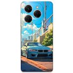 Gramaphone Tecno Spark 20 Pro ile Uyumlu Araba Desenli Telefon Kılıfı + Ekran Koruyucu - 5760