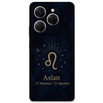 Gramaphone Tecno Spark 20 Pro ile Uyumlu Aslan Burcu Desenli Telefon Kılıfı + Ekran Koruyucu - 5772