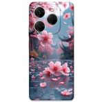 Gramaphone Tecno Spark 20 Pro ile Uyumlu Çiçek Desenli Telefon Kılıfı + Ekran Koruyucu - 5794