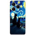 Gramaphone Tecno Spark 20 Pro ile Uyumlu Kedi Desenli Telefon Kılıfı + Ekran Koruyucu - 5782