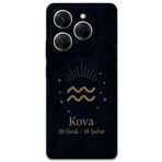 Gramaphone Tecno Spark 20 Pro ile Uyumlu Kova Burcu Desenli Telefon Kılıfı + Ekran Koruyucu - 5778