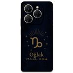 Gramaphone Tecno Spark 20 Pro ile Uyumlu Oğlak Burcu Desenli Telefon Kılıfı + Ekran Koruyucu - 5777