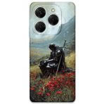 Gramaphone Tecno Spark 20 Pro ile Uyumlu Retro Desenli Telefon Kılıfı + Ekran Koruyucu - 5840