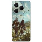 Gramaphone Tecno Spark 20 Pro ile Uyumlu Retro Desenli Telefon Kılıfı + Ekran Koruyucu - 5843