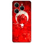 Gramaphone Tecno Spark 20 Pro ile Uyumlu Türk Bayrağı Desenli Telefon Kılıfı + Ekran Koruyucu - 5847