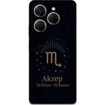 Gramaphone Tecno Spark 20 Pro Uyumlu Akrep Burcu Desenli Telefon Kılıfı + Ekran Koruyucu - 5775