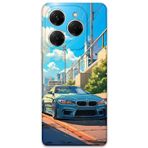 Gramaphone Tecno Spark 20 Pro Uyumlu Araba Desenli Telefon Kılıfı + Ekran Koruyucu - 5760