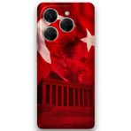 Gramaphone Tecno Spark 20 Pro Uyumlu Atatürk Desenli Telefon Kılıfı + Ekran Koruyucu - 5848