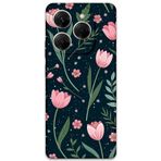 Gramaphone Tecno Spark 20 Pro Uyumlu Çiçek Desenli Telefon Kılıfı + Ekran Koruyucu - 5788