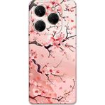 Gramaphone Tecno Spark 20 Pro Uyumlu Çiçek Desenli Telefon Kılıfı + Ekran Koruyucu - 5805