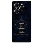Gramaphone Tecno Spark 20 Pro Uyumlu İkizler Burcu Desenli Telefon Kılıfı + Ekran Koruyucu - 5770
