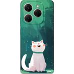 Gramaphone Tecno Spark 20 Pro Uyumlu Kedi Desenli Telefon Kılıfı + Ekran Koruyucu - 5781