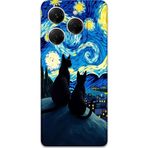 Gramaphone Tecno Spark 20 Pro Uyumlu Kedi Desenli Telefon Kılıfı + Ekran Koruyucu - 5782