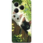 Gramaphone Tecno Spark 20 Pro Uyumlu Kedi Desenli Telefon Kılıfı + Ekran Koruyucu - 5785