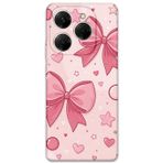 Gramaphone Tecno Spark 20 Pro Uyumlu Kurdele Desenli Telefon Kılıfı + Ekran Koruyucu - 5803
