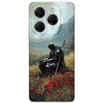 Gramaphone Tecno Spark 20 Pro Uyumlu Retro Desenli Telefon Kılıfı + Ekran Koruyucu - 5840