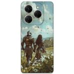 Gramaphone Tecno Spark 20 Pro Uyumlu Retro Desenli Telefon Kılıfı + Ekran Koruyucu - 5843