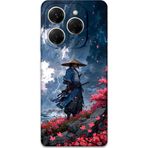 Gramaphone Tecno Spark 20 Pro Uyumlu Samuray Desenli Telefon Kılıfı + Ekran Koruyucu - 5825