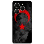 Gramaphone Tecno Spark 20 Pro Uyumlu Türk Bayrağı Desenli Telefon Kılıfı + Ekran Koruyucu - 5852