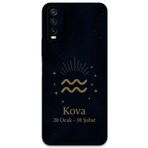 Gramaphone Vivo Y20 ile Uyumlu Kova Burcu Desenli Telefon Kılıfı + Ekran Koruyucu - 5778