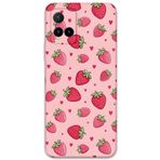 Gramaphone Vivo Y21s ile Uyumlu Çilek Desenli Telefon Kılıfı + Ekran Koruyucu - 5804