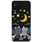 Gramaphone Vivo Y21s ile Uyumlu Kedi Desenli Telefon Kılıfı + Ekran Koruyucu - 5809