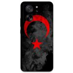 Gramaphone Xiaomi Mi 13T Pro ile Uyumlu Türk Bayrağı Desenli Telefon Kılıfı + Ekran Koruyucu - 5852