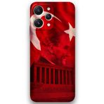 Gramaphone Xiaomi Redmi 12 ile Uyumlu Atatürk Desenli Telefon Kılıfı + Ekran Koruyucu - 5848