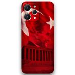 Gramaphone Xiaomi Redmi 12 Uyumlu Atatürk Desenli Telefon Kılıfı + Ekran Koruyucu - 5848
