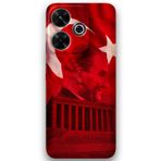 Gramaphone Xiaomi Redmi 13 Uyumlu Atatürk Desenli Telefon Kılıfı + Ekran Koruyucu - 5848