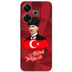 Gramaphone Xiaomi Redmi 13 Uyumlu Atatürk Desenli Telefon Kılıfı + Ekran Koruyucu - 5851