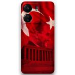 Gramaphone Xiaomi Redmi 13C Uyumlu Atatürk Desenli Telefon Kılıfı + Ekran Koruyucu - 5848
