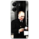 Gramaphone Xiaomi Redmi 13C Uyumlu Atatürk Desenli Telefon Kılıfı + Ekran Koruyucu - 5850