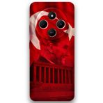 Gramaphone Xiaomi Redmi 14c ile Uyumlu Atatürk Desenli Telefon Kılıfı + Ekran Koruyucu - 5848