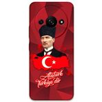 Gramaphone Xiaomi Redmi A3 ile Uyumlu Atatürk Desenli Telefon Kılıfı + Ekran Koruyucu - 5851