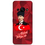 Gramaphone Xiaomi Redmi A3 Uyumlu Atatürk Desenli Telefon Kılıfı + Ekran Koruyucu - 5851