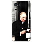 Gramaphone Xiaomi Redmi Note 10 ile Uyumlu Atatürk Desenli Telefon Kılıfı + Ekran Koruyucu - 5850