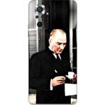 Gramaphone Xiaomi Redmi Note 10 Pro Uyumlu Atatürk Desenli Telefon Kılıfı + Ekran Koruyucu - 5850