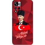 Gramaphone Xiaomi Redmi Note 11 Pro Plus 5G Uyumlu Atatürk Desenli Telefon Kılıfı + Ekran Koruyucu - 5851