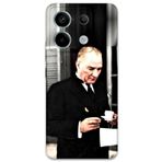 Gramaphone Xiaomi Redmi Note 13 Pro 4G ile Uyumlu Atatürk Desenli Telefon Kılıfı + Ekran Koruyucu - 5850