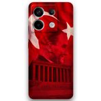Gramaphone Xiaomi Redmi Note 13 Pro 5G Uyumlu Atatürk Desenli Telefon Kılıfı + Ekran Koruyucu - 5848