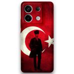 Gramaphone Xiaomi Redmi Note 13 Pro 5G Uyumlu Atatürk Desenli Telefon Kılıfı + Ekran Koruyucu - 5849