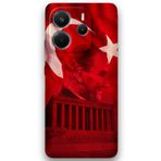 Gramaphone Xiaomi Redmi Note 14 5G ile Uyumlu Atatürk Desenli Telefon Kılıfı + Ekran Koruyucu - 5848