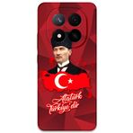 Gramaphone Xiaomi Redmi Note 14 Pro Plus ile Uyumlu Atatürk Desenli Telefon Kılıfı + Ekran Koruyucu - 5851