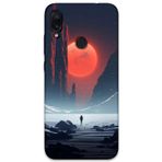 Gramaphone Xiaomi Redmi Note 7 Uyumlu Uzay Desenli Telefon Kılıfı + Ekran Koruyucu - 5861